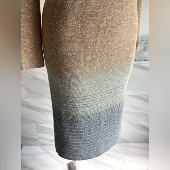 New Ann Taylor Ombre Almond Aqua Lurex Sweater Dress Sz PS - Picture 6 of 16